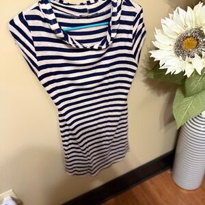 Chesley Navy and Cream Striped Top